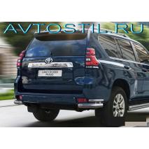 Prado 150 Защита заднего бампера уголки 76/42 мм короткие нержавейка