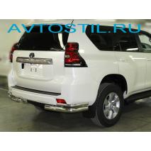 Prado 150 Задняя защита бампера углы двойные 60/42 мм нержавейка