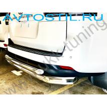 Land Cruiser 300 Защита заднего бампера труба двойная 76/60 мм нержавейка