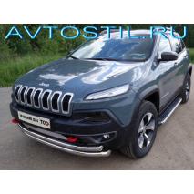 Cherokee Защита передняя нижняя двойная 60/60 мм нержавейка