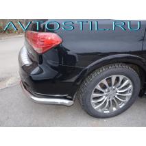 QX56 Защита заднего бампера труба с углами 76 мм нержавейка