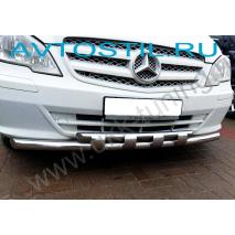 Vito 2005-2013 Защита переднего бампера труба двойная с перемычками d60/42 нержавейка