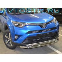 RAV4 Защита переднего бампера труба двойная 60/42 мм нержавейка