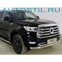 Poer Защита переднего бампера труба двойная 76/42 мм нержавейка