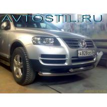 Touareg 2007 Защита переднего бампера 60/53 мм нержавейка
