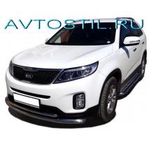 Sorento Передняя защита труба двойная 60/42 мм нержавейка