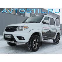 Uaz Patriot Передняя защита труба двойная 57/42 мм нержевейка