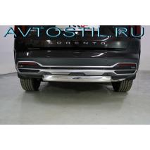 Sorento Защита задняя труба овальная короткая 75х42 мм нержавейка
