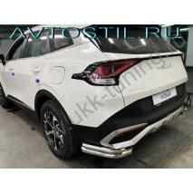 Sportage Защита заднего бампера уголки двойные 60/42 мм нержавейка