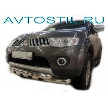 Pajero Sport Защита переднего бампера труба 60/60 мм G нержавейка