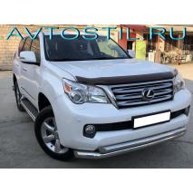 GX 460 Защита переднего бампера труба двойная d76/60 нержавейка