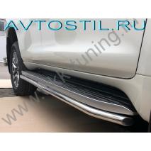 Prado 150 Защита штатного порога труба 42 мм нержавейка