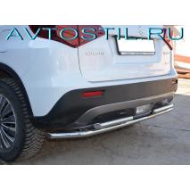 Vitara 2019 Защита заднего бампера труба двойная 42/42 мм нержавейка