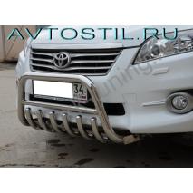 RAV4 Кенгурин передняя защита дуга 53 мм низкая с рёбрами нержавейка