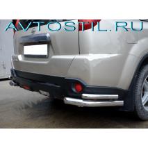 X-trail Задняя защита уголки двойные 60/42 мм нержавейка