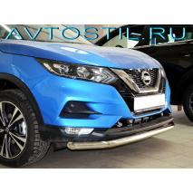 Qashqai Защита переднего бампера труба d60 нержавейка