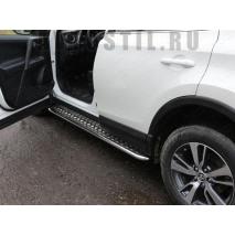 RAV4 Пороги труба 43 мм с алюминиевым листом