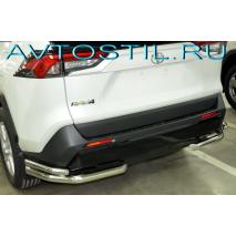 RAV4 Задняя защита бампера уголки двойные 60/42 мм нержавейка