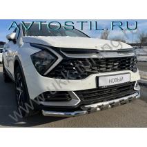 Sportage Защита переднего бампера труба двойная 60/42 мм с перемычками нержавейка