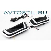 Land Cruiser 300 Рамки ПТФ с ходовыми огнями и динамическими поворотниками с хромом