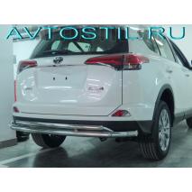 RAV4 Защита заднего бампера труба двойная 60/42 мм нержавейка