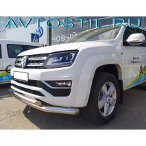 Amarok Защита переднего бампера труба двойная 60/42 мм нержавейка