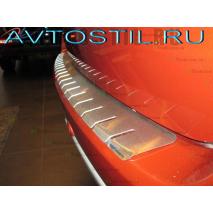 Citroen С5 2008 Накладка на задний бампер с загибом нержавейка 4 дв.