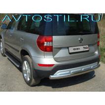 Yeti 2014 Защита заднего бампера труба овальня 75х4 2 мм нержавейка