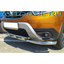 Duster Защита переднего бампера труба двойная с перемычками 60/42 мм нержавейка