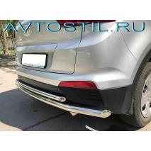 Creta Защита заднего бампера труба двойная 60/42 мм радиусная нержавейка