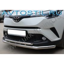 C-HR 2018 Защита переднего бампера труба двойная d60/42 нержавейка