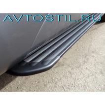 SUBARU Outback 2013-2014 Пороги подножки площадки алюминиевые Black