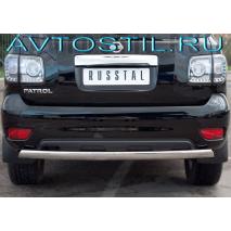 Patrol Y62 Защита заднего бампера труба овал 75х42 мм нержавейка