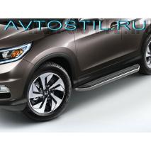 CRV Пороги подножки площадки с резиновой накладкой Premium