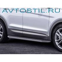 Santa Fe Пороги подножки площадки с резиновой накладкой Premium
