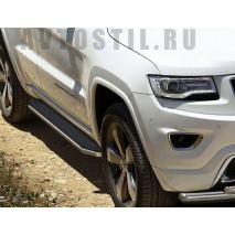 Grand Cherokee Пороги подножки площадки с резиновой накладкой Premium
