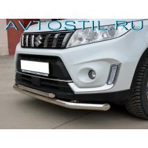 Vitara 2019 Защита переднего бампера труба двойная d60/42 нержавейка