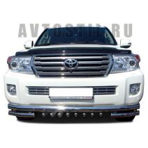 Land Cruiser 200 Передняя защита 76/60/42 мм труба двойная с ребрами нержавейка