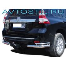 Prado 150 Защита заднего бампера уголки 76/42 мм двойные нержавейка