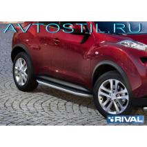 Juke Пороги подножки площадки с резиновой накладкой FWD Premium