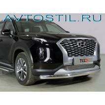 Palisade Защита переднего бампера труба овальная 75х42 мм нержавейка