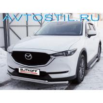 CX-5 Защита переднего бампера труба двойная 57/42 мм нержавейка