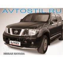 Navara Frontier 2005 Защита переднего бампера труба 76 мм нержавейка