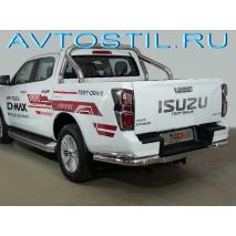 D-MAX 2019-2021 Защита заднего бампера углы двойные 76/42 мм нержавейка