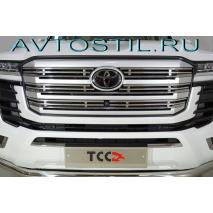 Land Cruiser 300 Накладки на решетку радиатора 12 мм нержавейка