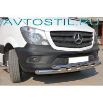 Sprinter 2006-2018 Защита переднего бампера труба двойная 60/53 мм с перемычками нержавейка