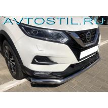 Qashqai Защита переднего бампера труба d60 длинная нержавейка