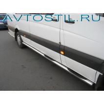 Sprinter 2006-2017 Пороги труы 70 мм со степами нержавейка длинная база