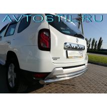 Duster Защита заднего бампера труба двойная 60/42 мм нержавейка