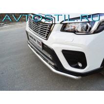 SUBARU FORESTER 2018 Защита передняя нижняя труба 60 мм нержавейка